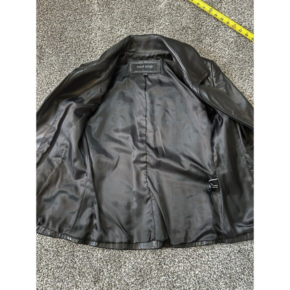 Anne Klein Genuine Leather Black Small Coat - Picture 9 of 13